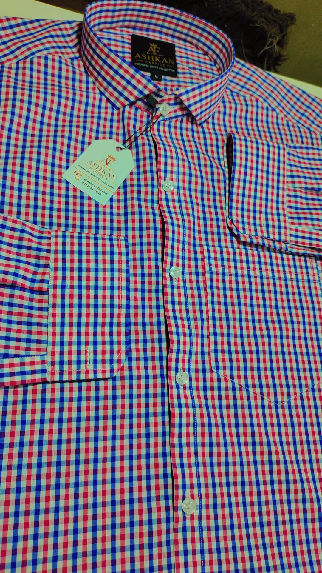 Ashkan Ocean Gingham Formal Shirt