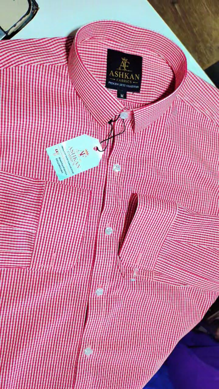 Ashkan Red & White Check Shirt