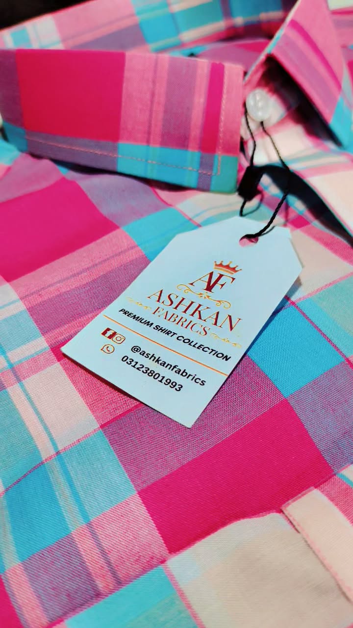 Ashkan Royal Pink Breeze Check Shirt