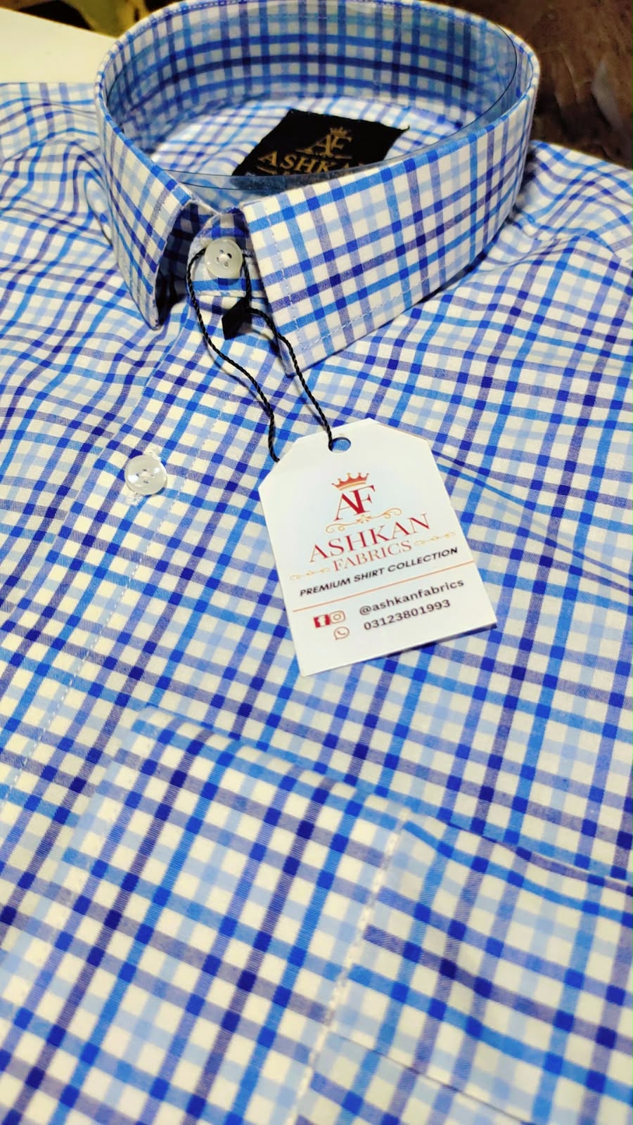 Ashkan Ocean Gingham Formal Shirt