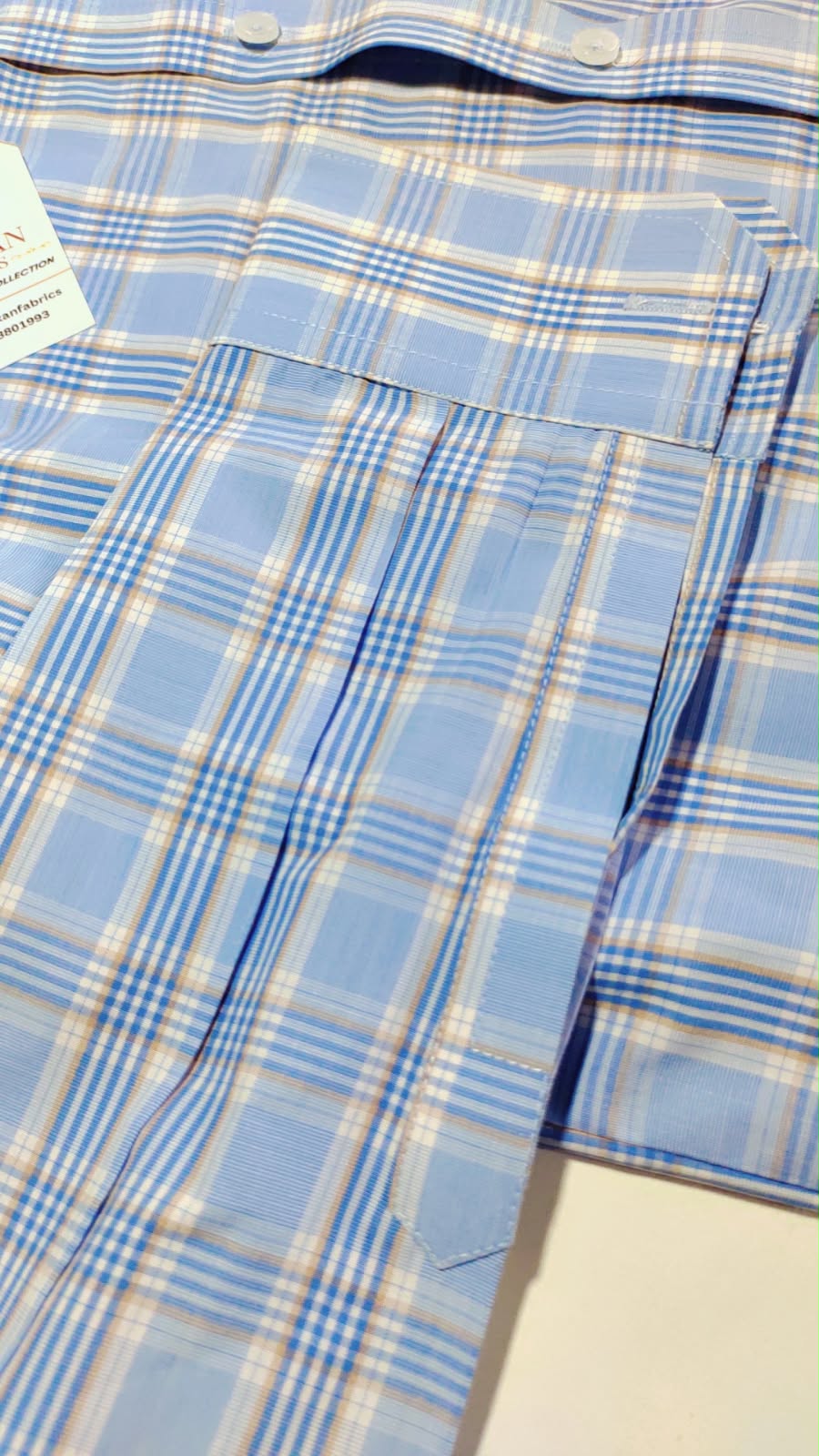 Ashkan Classic Azure Check Shirt