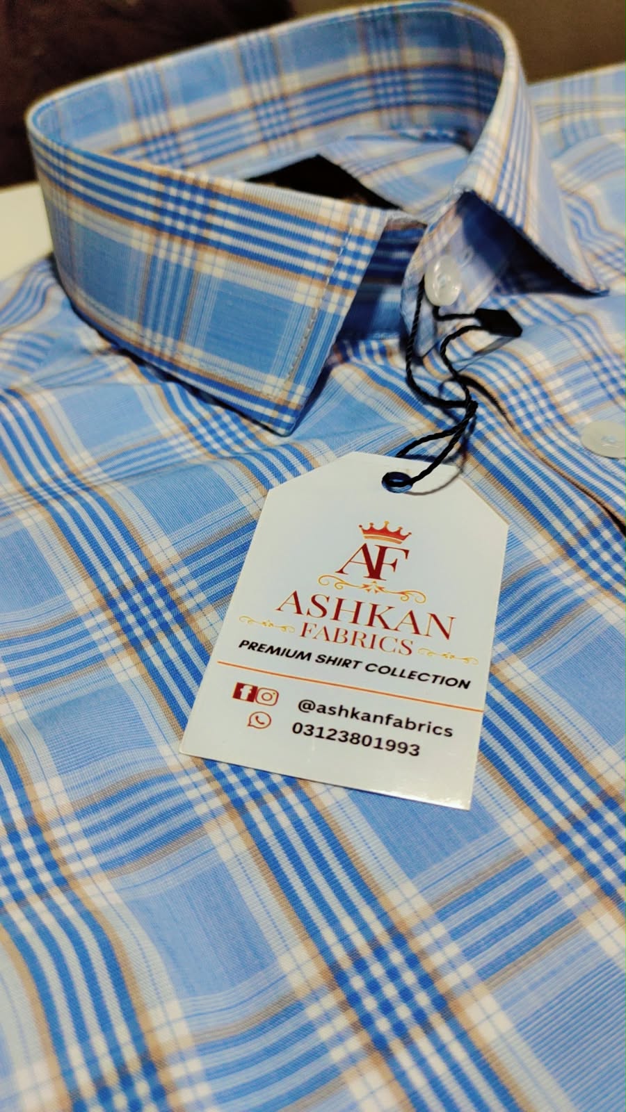Ashkan Classic Azure Check Shirt
