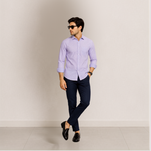 Ashkan Elegant Lavender Dobby Shirt