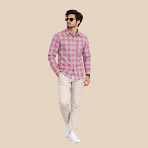 Ashkan Berry Breeze Check Shirt