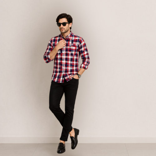 Ashkan Heritage Crimson Check Shirt